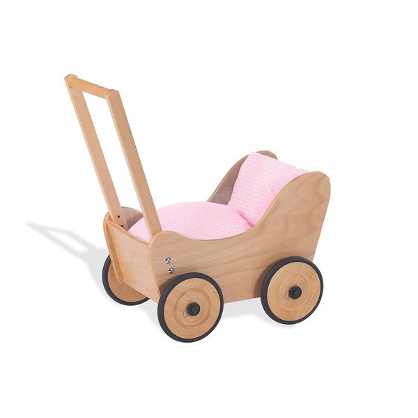 Pinolino Bambolewagen Sarah aus Holz mit Bremse + Puppe Annelie HABA 30 cm für Kinder 1-6 Jahre