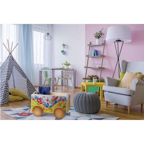 Dida-Kinderwagen aus Holz, Montessori-Spielzeugkinderwagen ab 2 Jahren, ziehbarer Kinderwagen mit Rädern