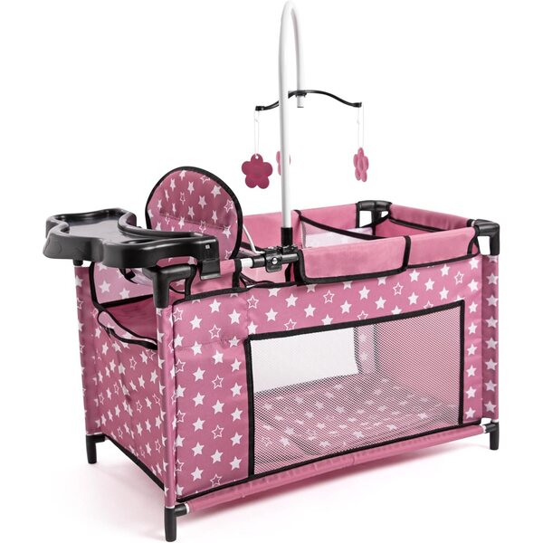 Bayer Design Puppenbett mit Kleiderschrank, Hochstuhl, Mobile, Decke und Kissen
