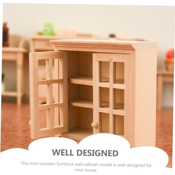 Mini Wandschrank in legno decorativo per casa delle bambole e spazi miniatura