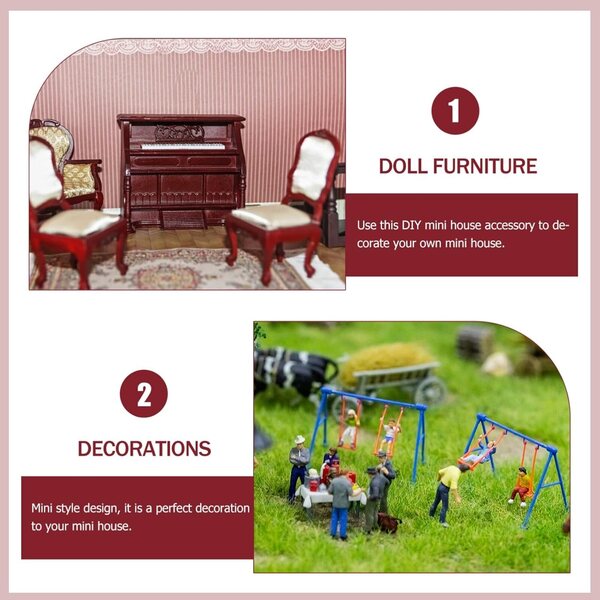 Miniatura Comò Trucchi in Betulla per Casa delle Bambole Decorazione Realistica