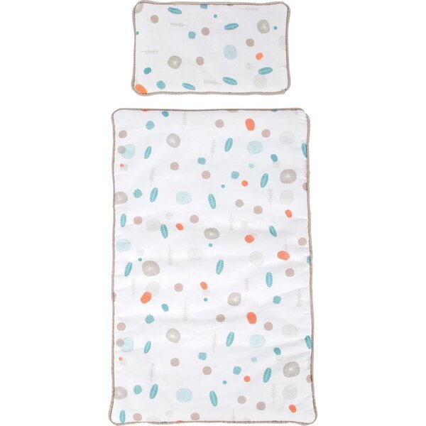 lettino per bambole Little Button in legno con biancheria inclusa, design scandinavo, 50x28x35 cm