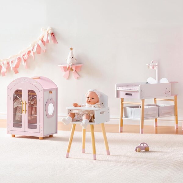ROBOTIME mobili per bambole Holz Set Ballet Fairy per Bambole 16-18 Pollici Rosa e Bianco