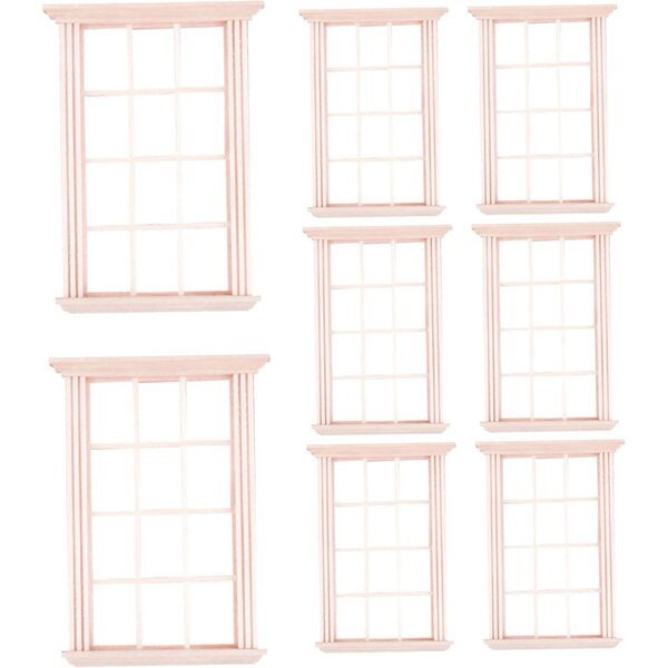 Set 8 Finestre in Legno per casa delle bambole 1:12 – Miniature Finestra con 12 Riquadri