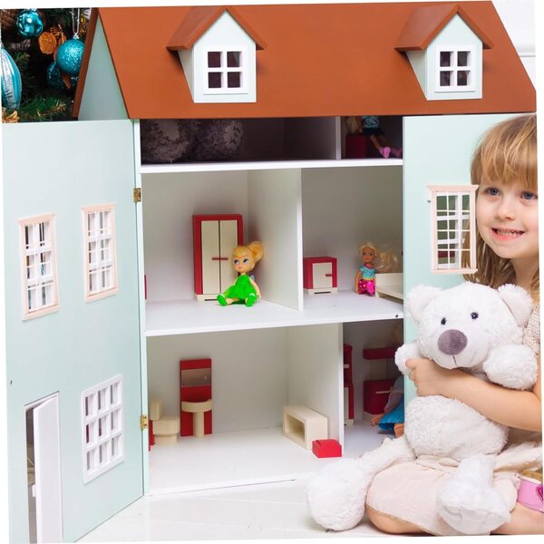 Set 8 Finestre in Legno per casa delle bambole 1:12 – Miniature Finestra con 12 Riquadri