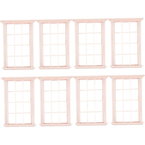 Set 8 Finestre in Legno per casa delle bambole 1:12 – Miniature Finestra con 12 Riquadri