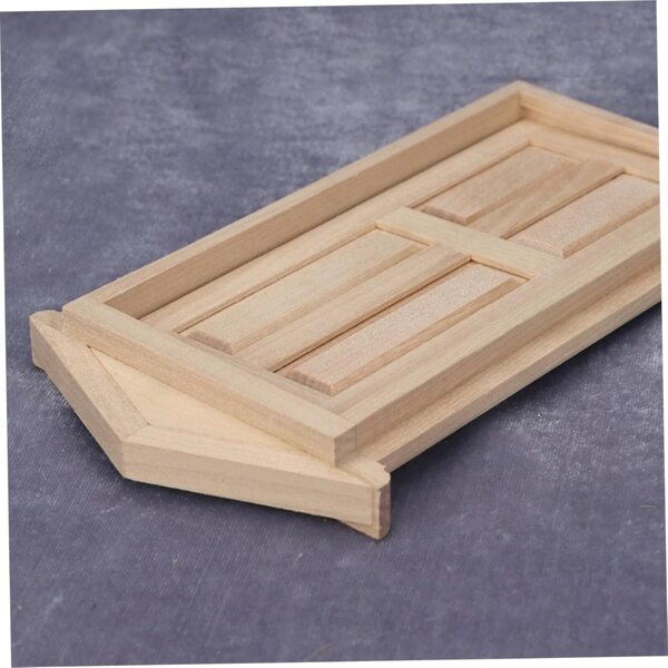 1:12 Puppenhaustüren aus Holz mit Klopfer, Griff und goldenem Briefkasten