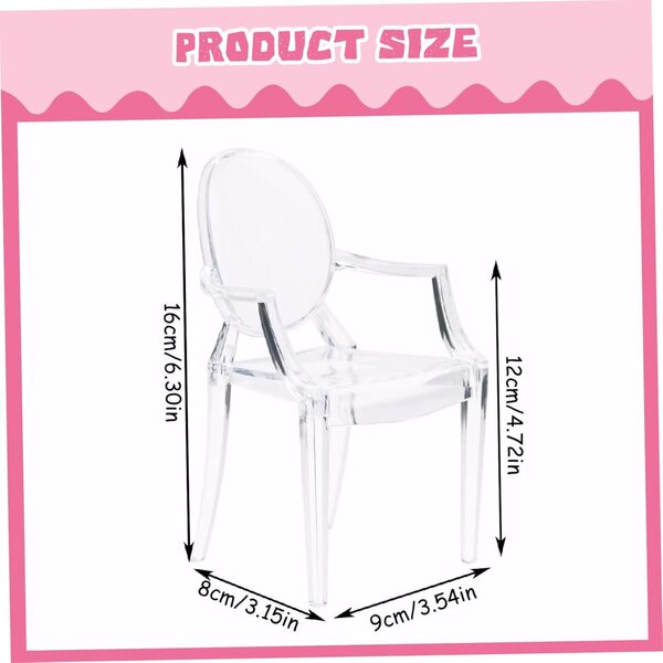 Mini Sedia Trasparente in Plastica per Casa delle Bambole 1:6 - Design Moderno e Resistente