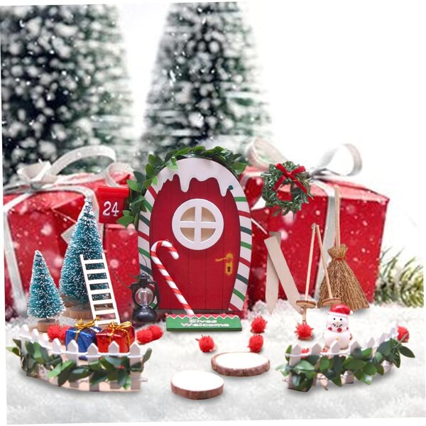 Set Miniature Natale per Case delle Bambole con Albero, Pupazzo e Decorazioni Festive