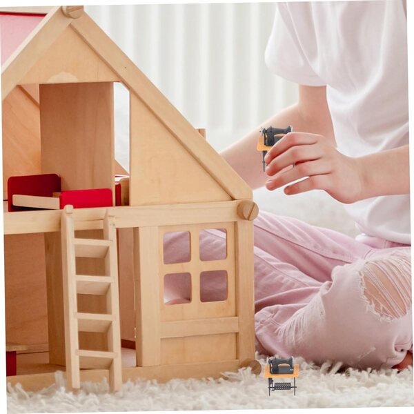 Mini macchina da cucire vintage in miniatura 1:24 per decorazione tavolo bambini