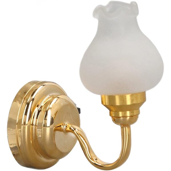 Taidda Mini-LED-Wandlampe für Puppenhaus im Maßstab 1:12 mit Metallsockel