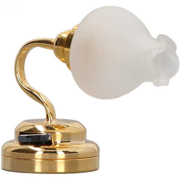 Taidda Mini-LED-Wandlampe für Puppenhaus im Maßstab 1:12 mit Metallsockel