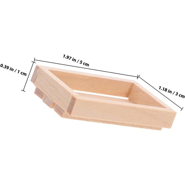 Mini Ceste in Legno Khaki Set 4 per casa delle bambole e Decorazioni Miniature