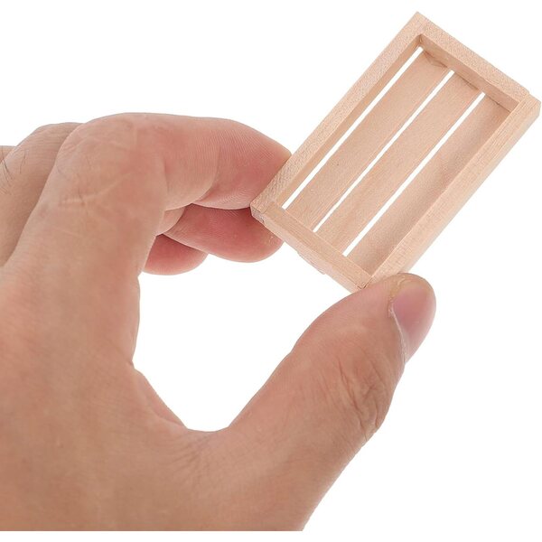 Mini Ceste in Legno Khaki Set 4 per casa delle bambole e Decorazioni Miniature