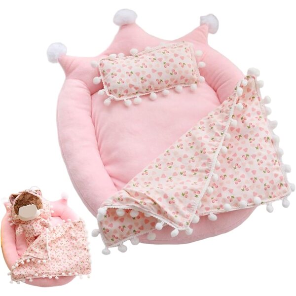 lettino per bambole Kronenform con Cuscino e Coperta per Bambole 20 cm - Accessori Casa Bambole