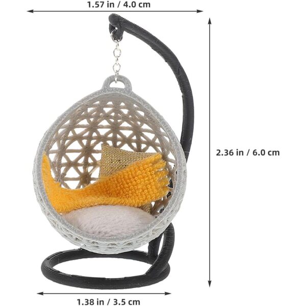 Ibasenice Miniatura casa delle bambole Schaukelstuhl Set - 2 pezzi decorativi in plastica e stoffa