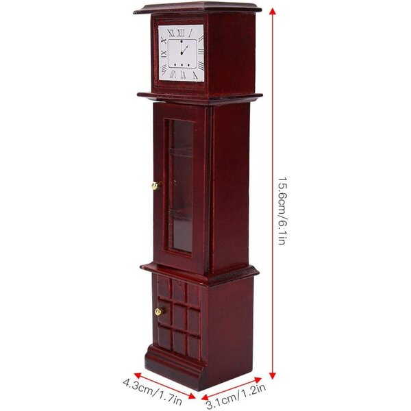 Sonew Orologio a Pendolo Miniatura Vintage in Legno per Case delle Bambole 1/12