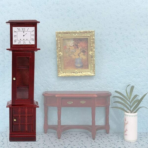 Sonew Orologio a Pendolo Miniatura Vintage in Legno per Case delle Bambole 1/12