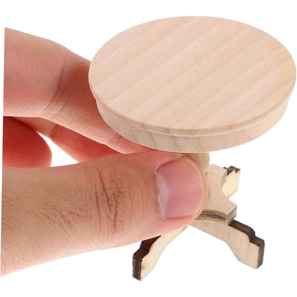 Set 2 Tavolini Miniatura in Legno 1:12 per casa delle bambole e Collezioni