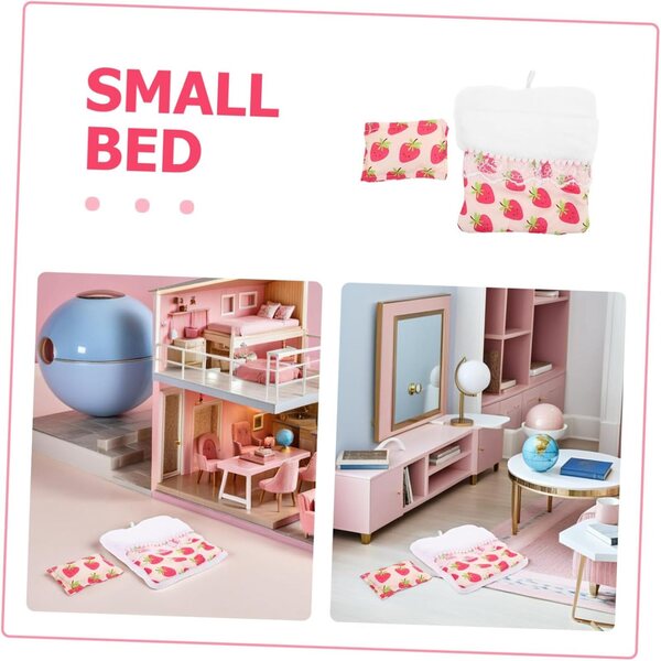 Pupenschlafsack e cuscino per letto bambole 17cm - set compatto e decorativo
