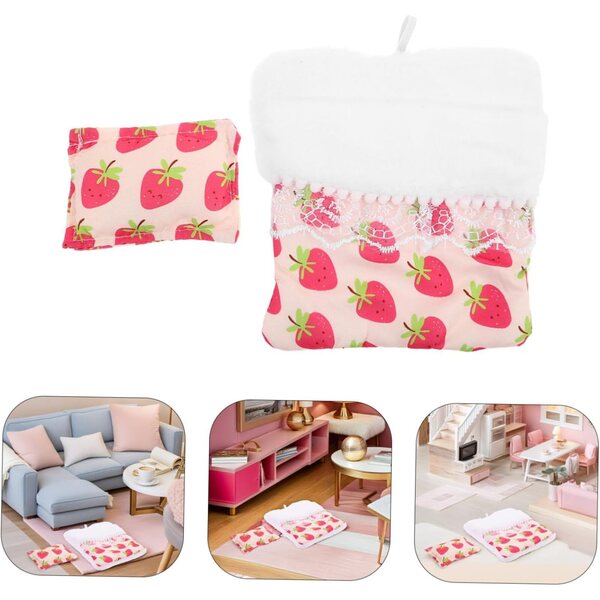 Pupenschlafsack e cuscino per letto bambole 17cm - set compatto e decorativo