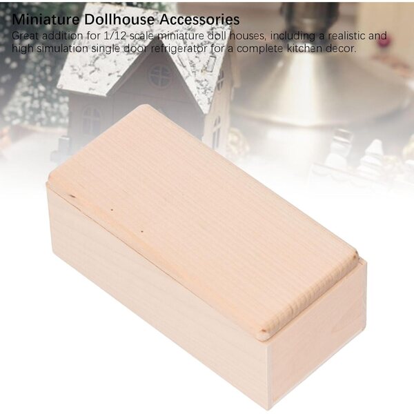 Frigorifero in Miniatura 1/12 in Legno per Casa delle Bambole Realistico e Dettagliato
