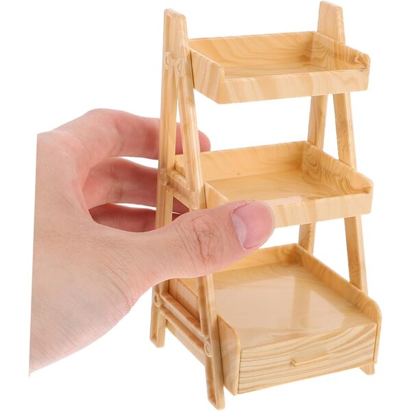 Espositore in miniatura STOBAZA nei colori kaki per casa delle bambole e collezionisti