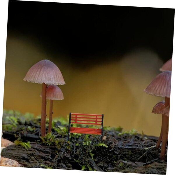 STOBAZA 4 Miniatur-Gartenbank aus recyceltem Kunststoff, perfekt für Dekorationen und Puppen
