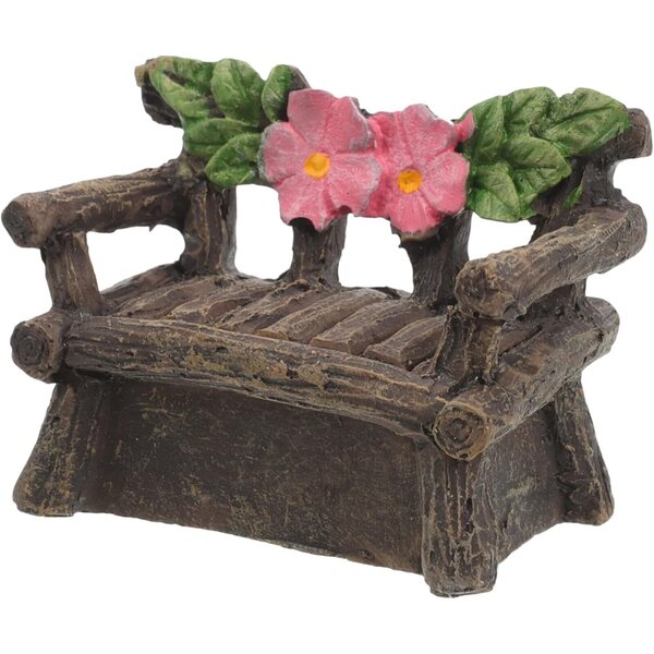 Sedia in miniatura marrone scuro in resina per giardino e casa delle bambole 6x4x3 cm
