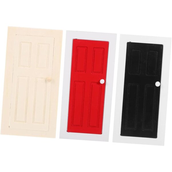 Set 3 Miniature Porte in Legno per Casa delle Bambole Stile Moderno e Duraturo