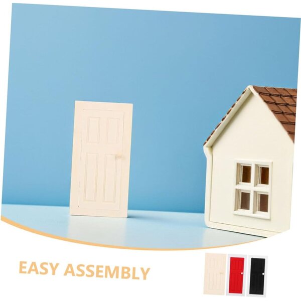 Set mit 3 Miniatur-Holztüren für Puppenhäuser, moderner und langlebiger Stil