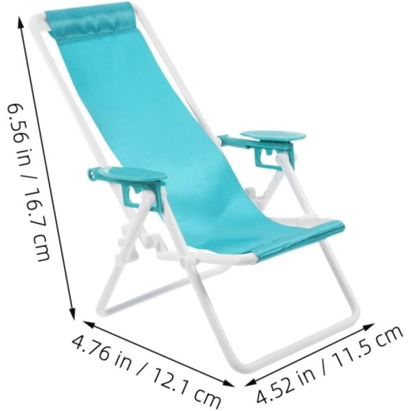 Miniatura 4 sedie pieghevoli da spiaggia per casa delle bambole, decorazione versatile