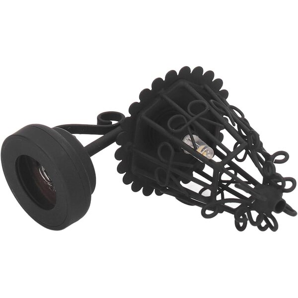 Lampada da parete in metallo nero vintage per casa delle bambole 1:12 con magnete e batteria