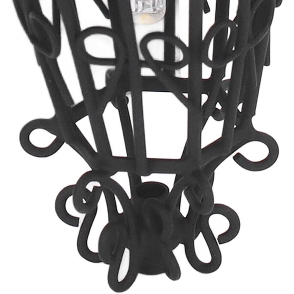 Lampada da parete in metallo nero vintage per casa delle bambole 1:12 con magnete e batteria