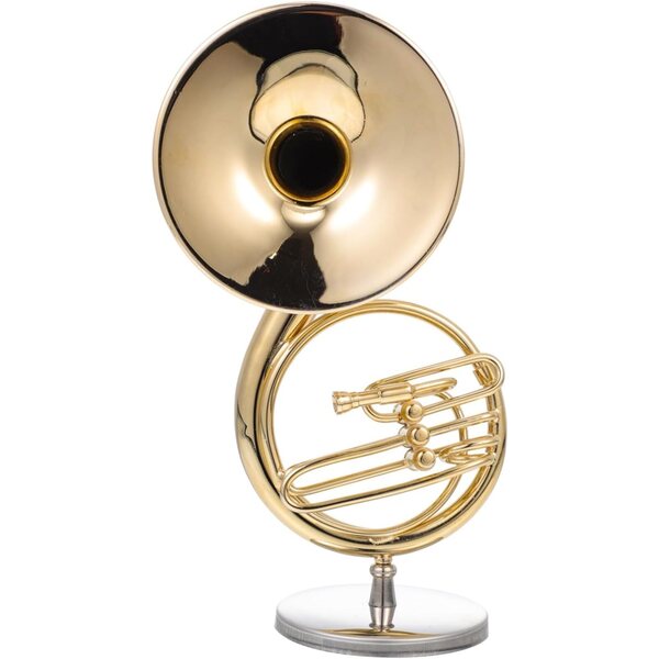 Mini Sousaphone in Rame Dorato Modello Decorativo per Scrivania e Casa