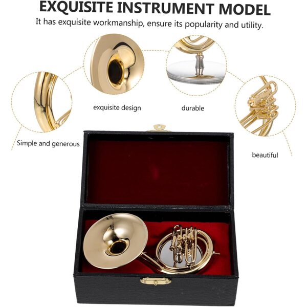 Mini Sousaphone in Rame Dorato Modello Decorativo per Scrivania e Casa