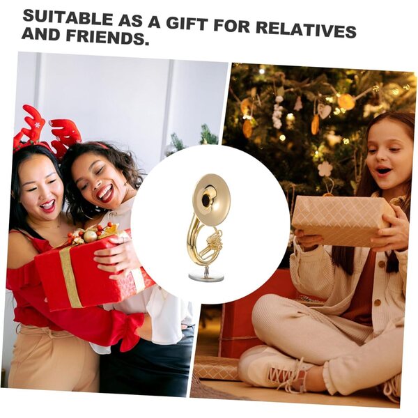 Mini Sousaphone in Rame Dorato Modello Decorativo per Scrivania e Casa