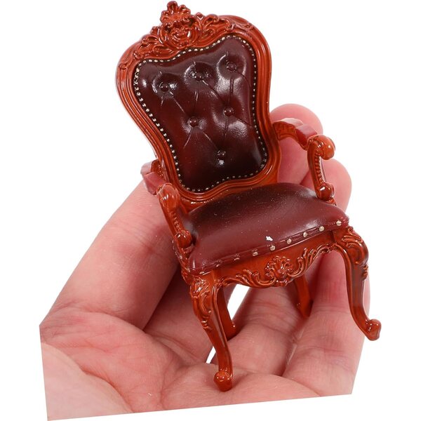 Miniatur Hocker in Antik-Stil per casa delle bambole, Accessorio Decorativo in PVC 7,5 cm