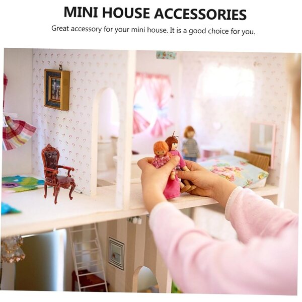 Miniatur Hocker in Antik-Stil per casa delle bambole, Accessorio Decorativo in PVC 7,5 cm