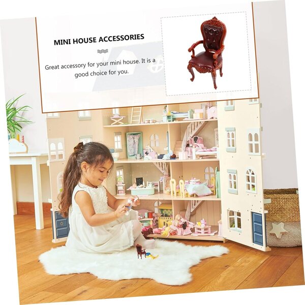 Miniatur Hocker in Antik-Stil per casa delle bambole, Accessorio Decorativo in PVC 7,5 cm