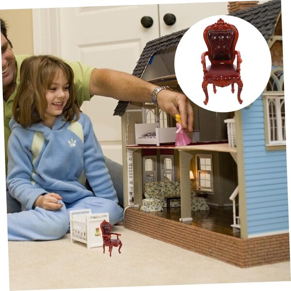 Miniatur Hocker in Antik-Stil per casa delle bambole, Accessorio Decorativo in PVC 7,5 cm