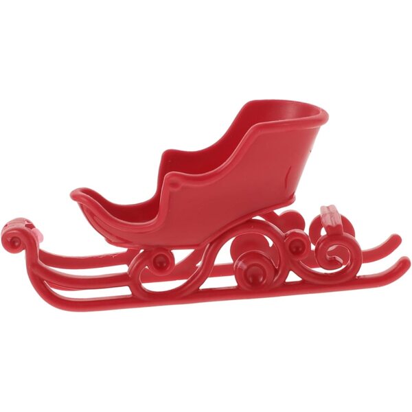 Mini Slitta Natalizia HOMOBABE: Decorazione Plastica per Tavola e Casa delle Bambole