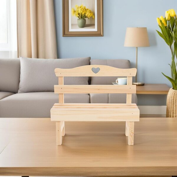 Mini Panca in Legno da Giardino e Sedia in Miniatura per Decorazioni Casa e Ufficio