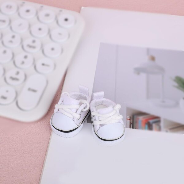 Mikovivi Mini Sneakers Bianche per Bambole 15-17 cm, Accessori Moda Puppa