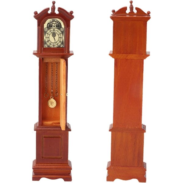 Vintage und elegante Puppenhaus-Miniatur-Standuhr 1:12