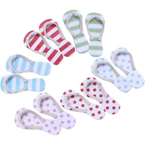 6 paia mini Flip-Flops decorativi per case delle bambole, sandali estivi colorati