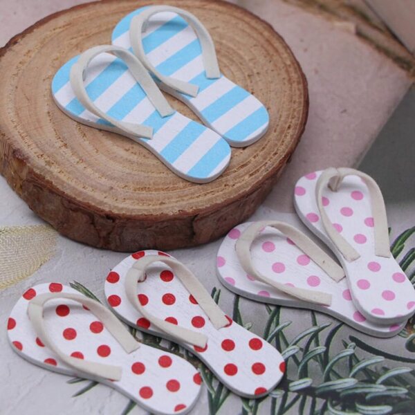 6 paia mini Flip-Flops decorativi per case delle bambole, sandali estivi colorati