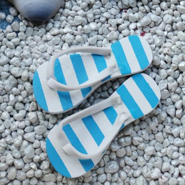 6 paia mini Flip-Flops decorativi per case delle bambole, sandali estivi colorati