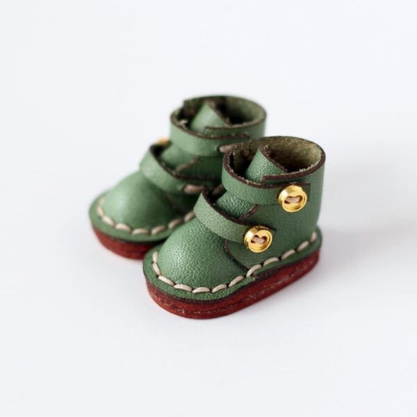 Handgefertigte grüne Lederschuhe für 1/12 BJD OB11 Molly GSC Puppen - AMITD