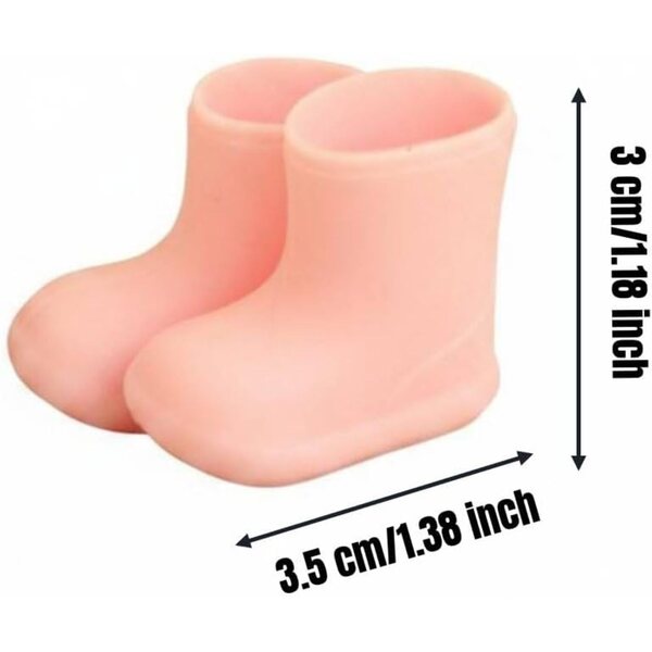 Qianly Stivali Silicone per Bambole OB11 Impermeabili Rosa, Resistenti e Realistici